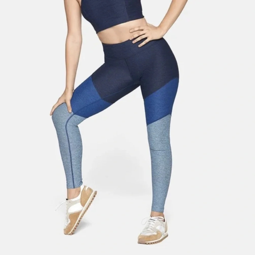 Outdoor Voices Springs 7/8 Leggings Color block Blue Gray Navy Graphite Gradient